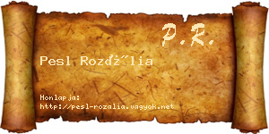 Pesl Rozália névjegykártya